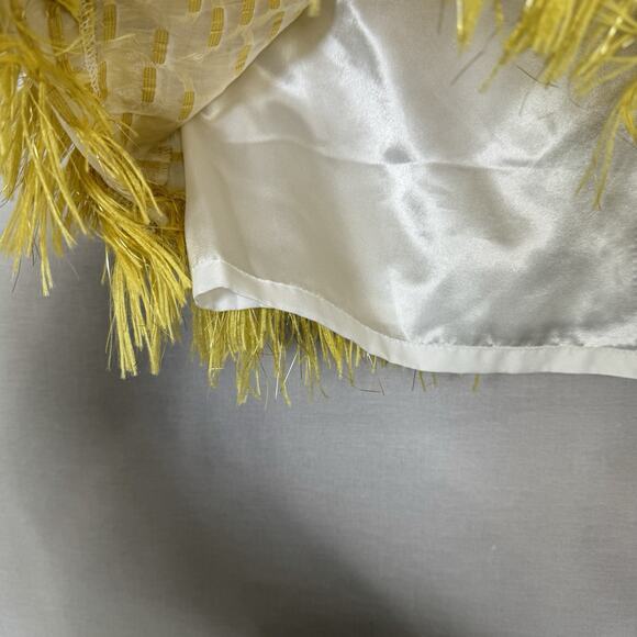 Giovanna Signature Dress Womens 18 Yellow Fringe Floral Jacquard Shift Cocktail - Picture 4 of 15